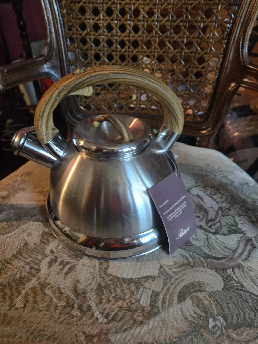 Italian-Style Stainless Steel Teapot  Silver